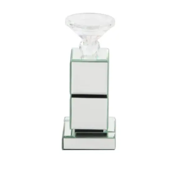 10" Clear Reflective Mirror Glam Candlestick Holder {3}