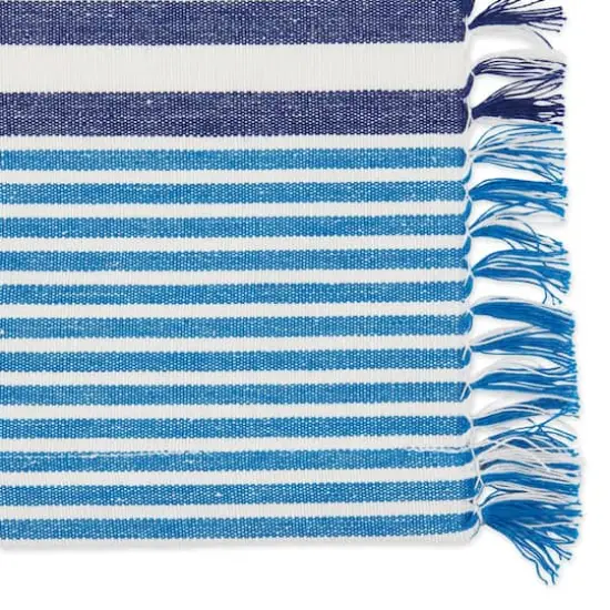 DII&reg; Deep Blue Stripes With Fringe Placemats, 6ct. {3}