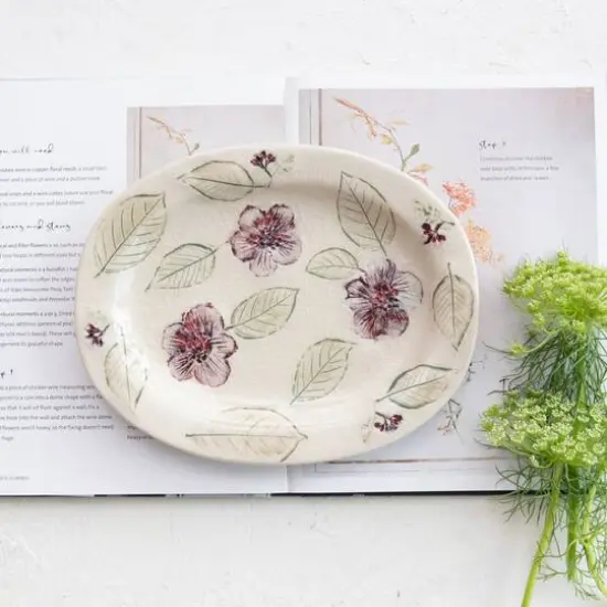 Hello Honey&reg; 10.25" Multicolor Blossoming Meadow Stoneware Platters, 2ct. {5}