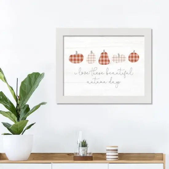 Autumn Days Fall Print in Walnut Frame {1}
