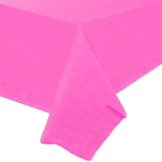 JAM Paper 108" Rectangular Plastic Lined Paper Table Cover Fuchsia Pink {6}