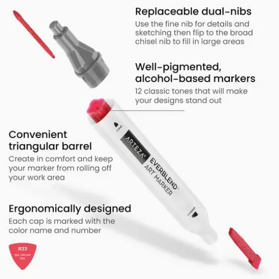 Arteza&reg; EverBlend&reg; Ultra Classic Tones Dual Tip Alcohol Marker Set {4}