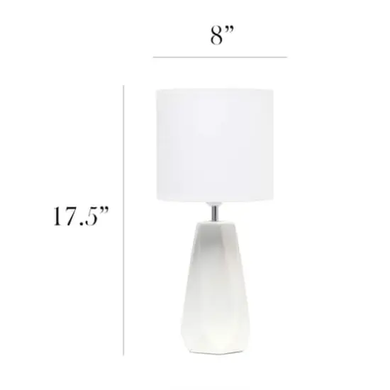 Simple Designs Ceramic Prism Table Lamp Off White {4}