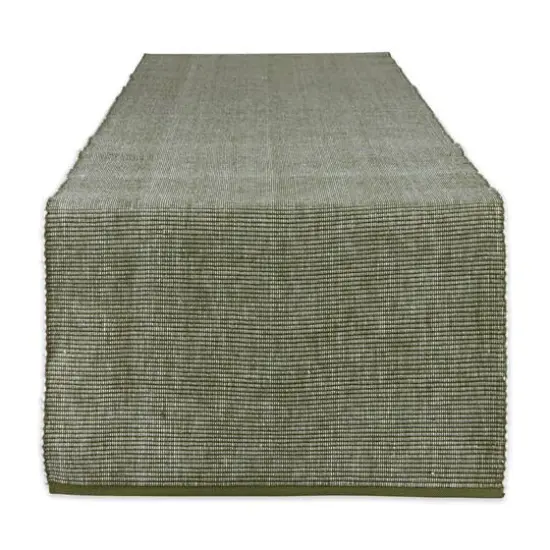 DII&reg; 108" Sage & White 2-Tone Ribbed Table Runner {1}