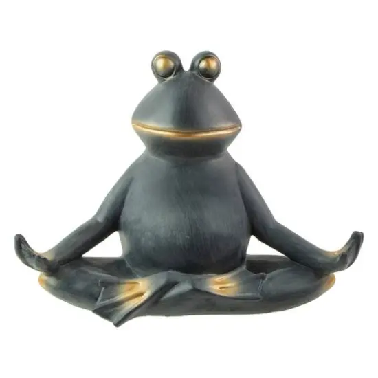 12" Frog in Lotus Yoga Position Garden Statue {1}