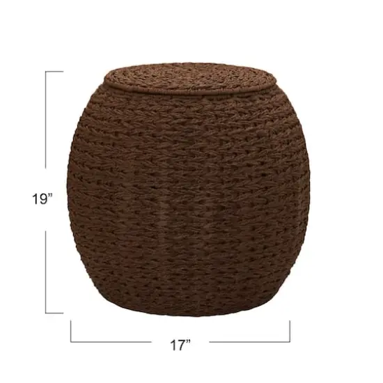 Household Essentials 19" Woven Storage End Table Brown {5}