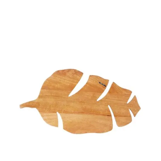 Brown Mango Wood Coastal Leaf Wall D&eacute;cor Set {7}
