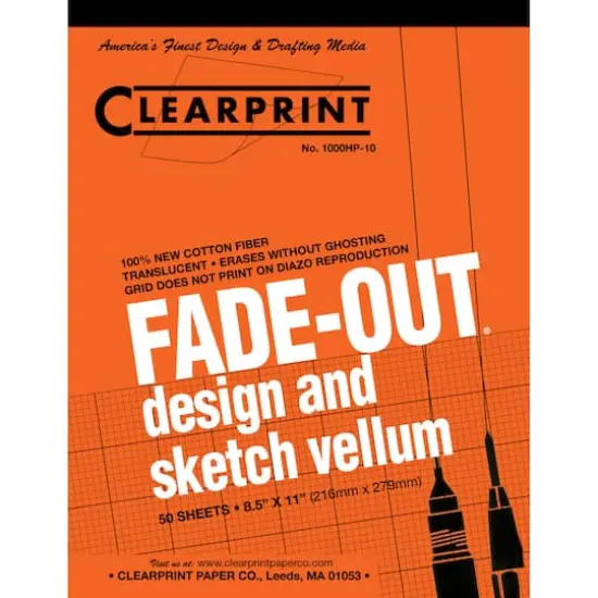 Clearprint&trade; Fade-Out&reg; Design & Sketch Vellum Pad, 10 x 10 Grid {1}