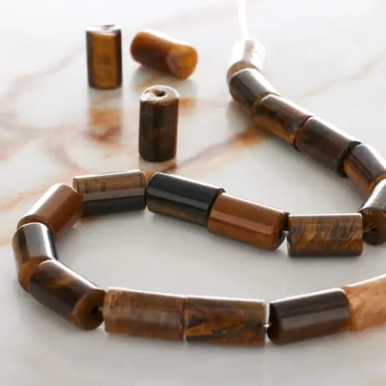 Yellow Tiger's Eye Tube Beads by Bead Landing&trade; {3}