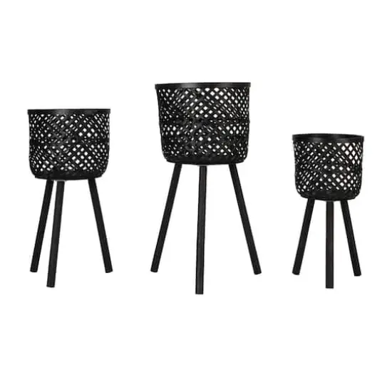 Hello Honey&reg; Black Woven Bamboo Basket Set {12}