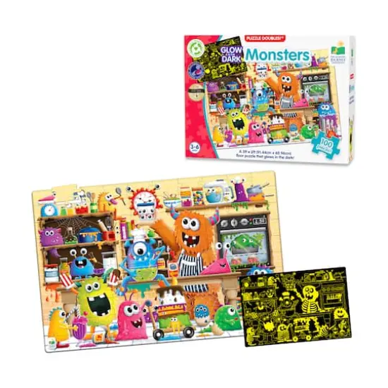 Puzzle Doubles! - Glow in the Dark Monsters: 100 Pcs {4}