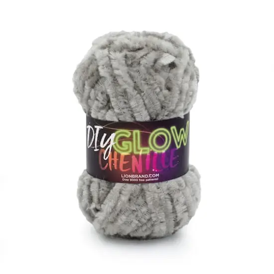 Lion Brand&reg; DIY Glow Chenille Yarn Gray {1}
