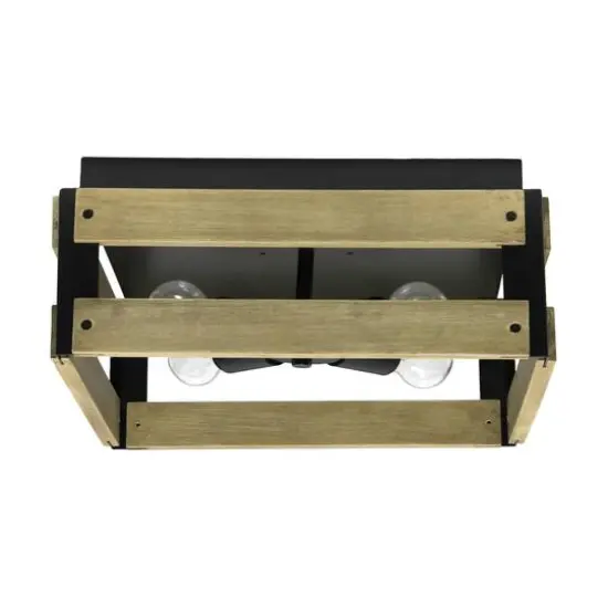 Lalia Home 14" Barnlit 4-Light Decorative Squared Metal Flush Mount {11}