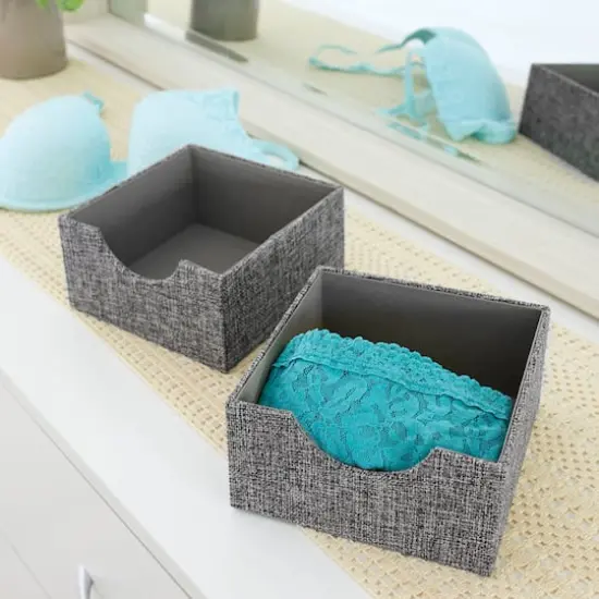 Household Essentials Square Drawer Organizers, 2ct. Gray {3}