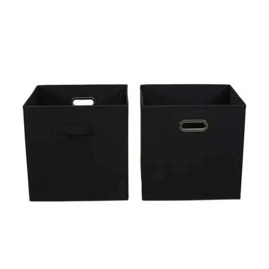2 Pack Household Essentials 13" Fabric Storage Bins Black {1}