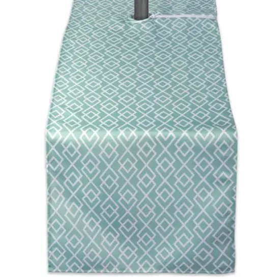 Aqua Diamond Outdoor Table Runner With Zipper 14" x 108" {1}