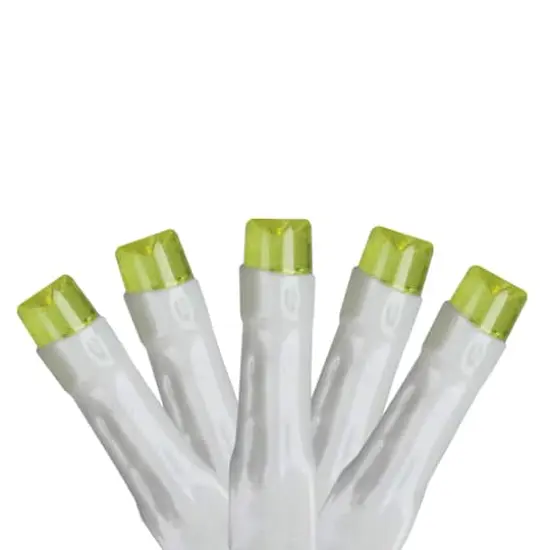 20ct. Green Battery Operated LED Wide Angle Christmas String Lights with White Wire {1}