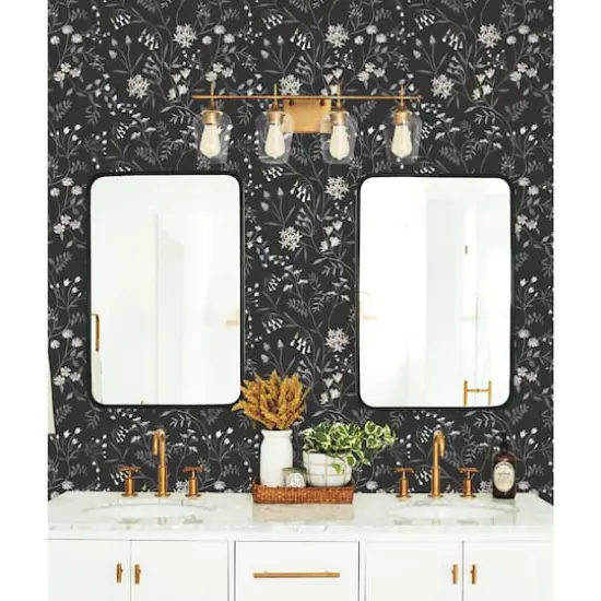 RoomMates Meadow Mix Peel & Stick Wallpaper Black/White {5}