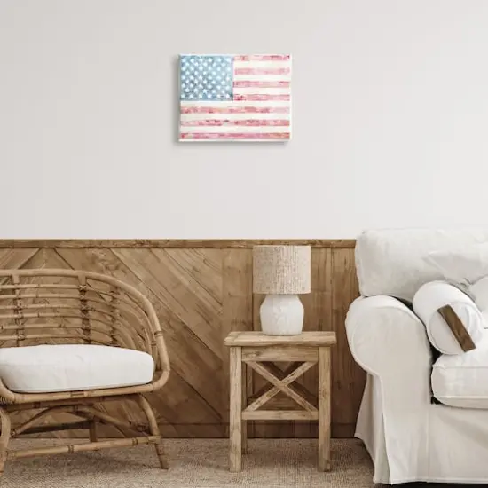 Stupell Industries Patriotic Brushed Flag Wall Plaque Art {3}