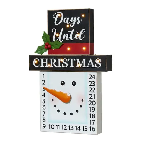 Glitzhome&reg; 15" LED Christmas Snowman Countdown D&eacute;cor {1}