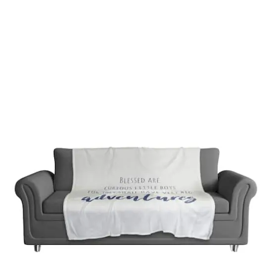 50" x 60" Blessed Are Curious Little Boys Coral Fleece Blanket {3}