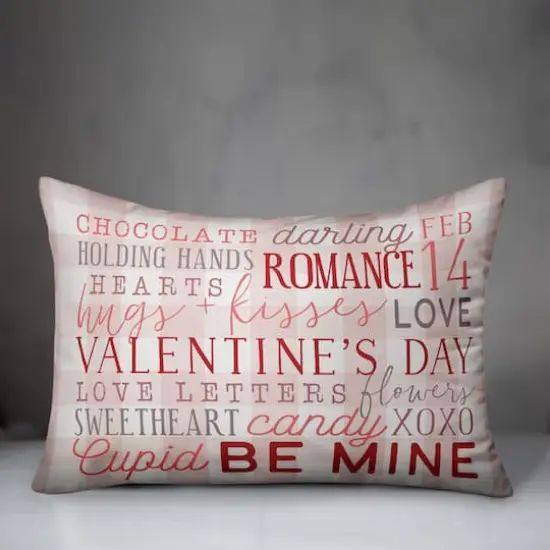 Valentine's Day Words Rectangle Throw Pillow {4}