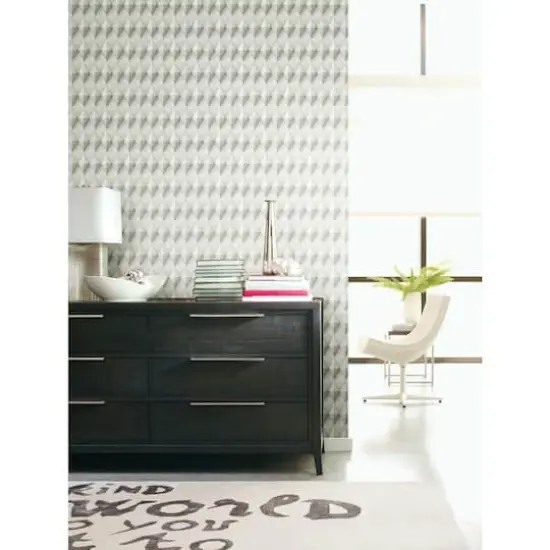 RoomMates Paragon Geometric Peel & Stick Wallpaper Taupe and White {6}