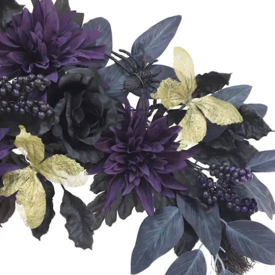 24" Dahlia, Rose & Butterfly Half Wreath by Ashland&reg; {3}