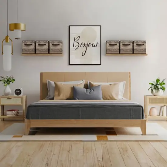 Sorbus 11" Brown Wood Pattern Foldable Storage Cubes, 4ct. {3}