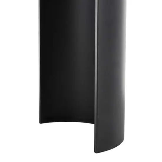 47.25" Black Wood Curved Crescent Living Room Console Table with Brown Wood Oval Tabletop {6}