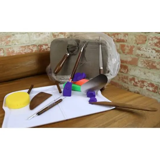 Art Advantage&reg; 9 Piece Stained Wood Pottery Tool Kit w/Fettling Knife {4}