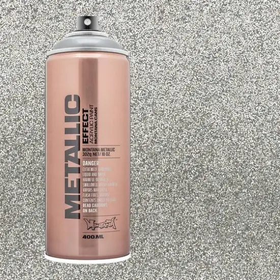 Montana&trade; Cans Metallic Effect Spray Paint, 400mL Silver {4}