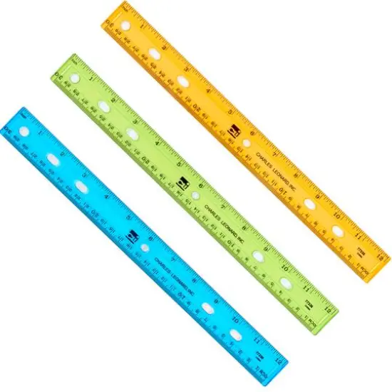 Charles Leonard Multicolors 12"Plastic Ruler, 48ct. {4}