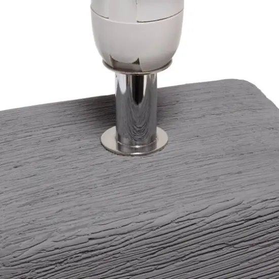 Simple Designs Stone Table Lamp with White Shade Gray {8}