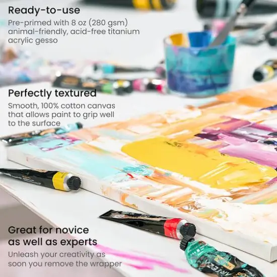 Arteza&reg; 18" x 24" White Classic Stretched Canvases, 4ct. {6}