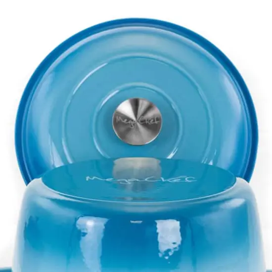 MegaChef Blue Enameled Cast Iron Casserole {6}