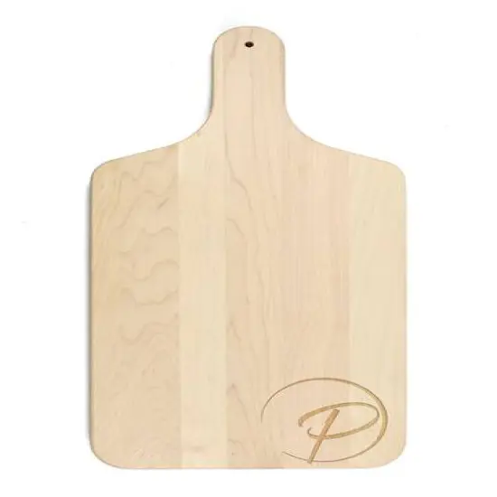 Circle Monogram Maple Paddle Cutting Board {1}