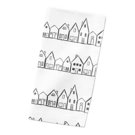 Simple House Pattern 10" x 10" Cotton Twill Napkin {3}