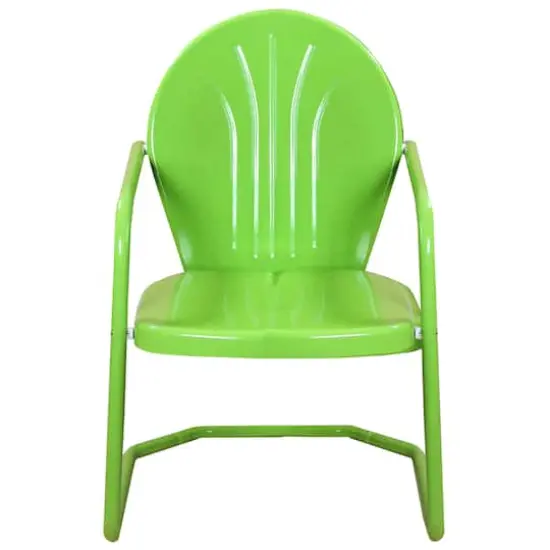 34" Outdoor Retro Tulip Armchair Lime Green {5}