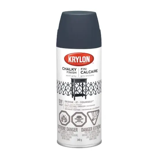 Krylon&reg; Chalky Finish 12oz. Anvil Gray Spray Paint {1}