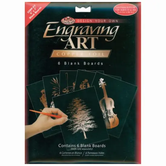 Royal & Langnickel&reg; Engraving Art&trade; 5" x 7" Copper Foil Blank Boards, 6 Sheets {1}