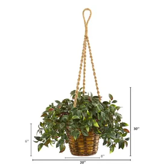 2.5ft. UV Resistant Mini Melon Artificial Plant in Hanging Basket {3}