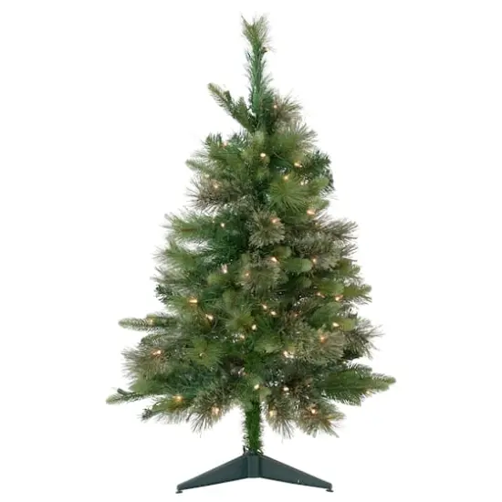 3ft. Pre-Lit Kingston Cashmere Pine Full Artificial Christmas Tree, Clear Lights {1}