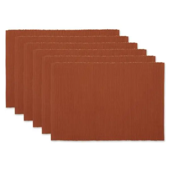 DII&reg; Ribbed Cotton Placemats, 6ct. Cinnamon {1}