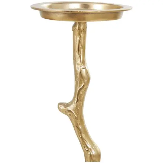 Gold Aluminum Stick Inspired Floor Candle Holder Set {5}