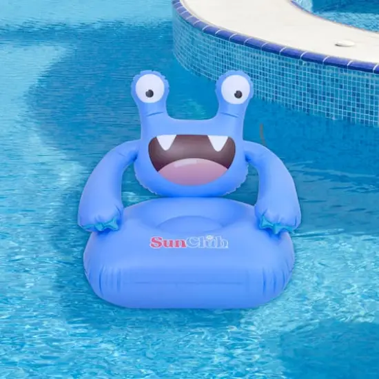 SunClub 2ft. Blue Monster Inflatable Poolside Children's Chair {3}