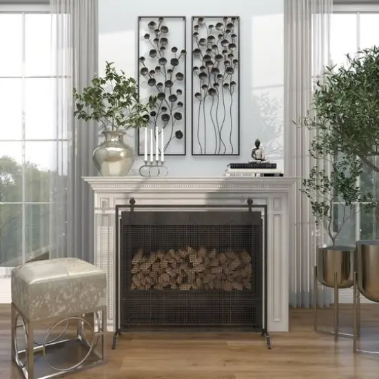 8" Silver Stainless Steel Overlapping Oval Geometric Candelabra {18}