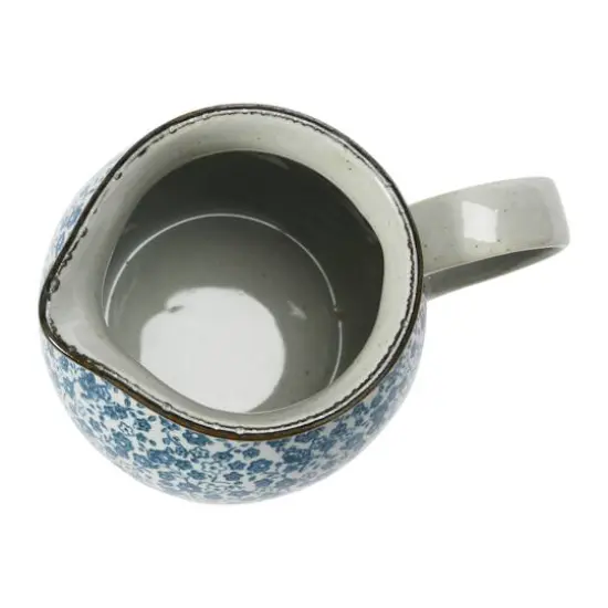 Hello Honey® 5.2" Blue & White Floral Hand-Painted Country-Style Stoneware Pitcher {4}