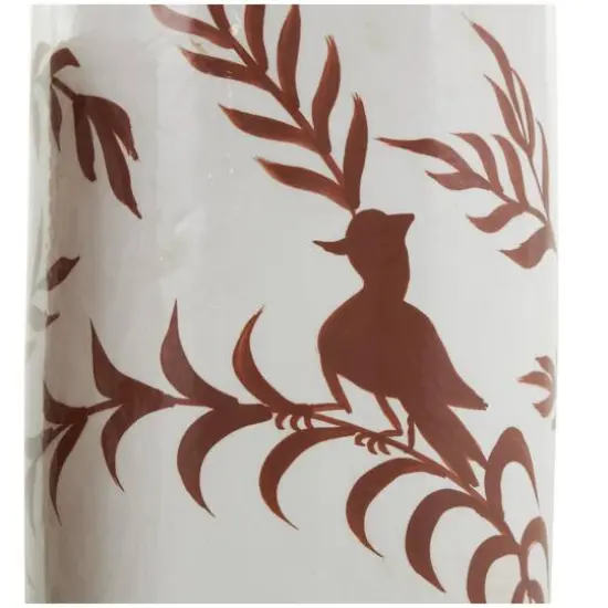 Cream & Brown Ceramic Floral Canister Set with Lids {8}