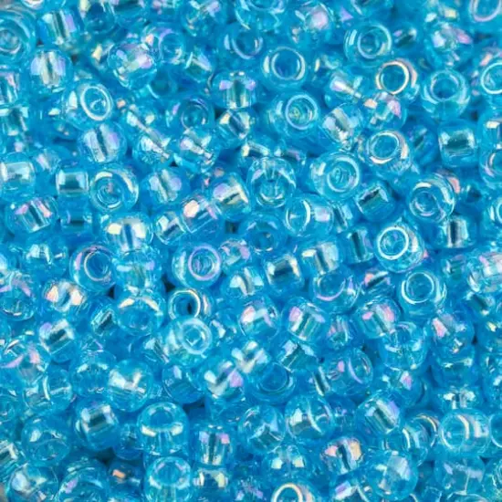 John Bead 8/0 Miyuki Glass Seed Beads, 12g Transparent Dark Aqua AB {1}